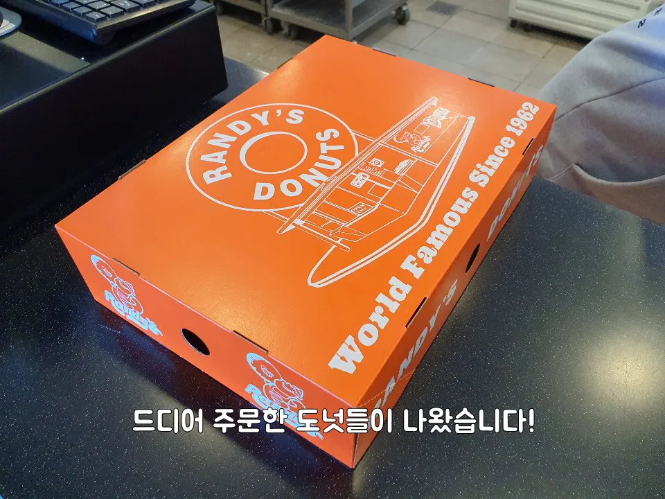 랜디스도넛 제주애월점 — 구입한 도넛 포장 상자 (2021-03-08 게시, 촬영일 미확인)