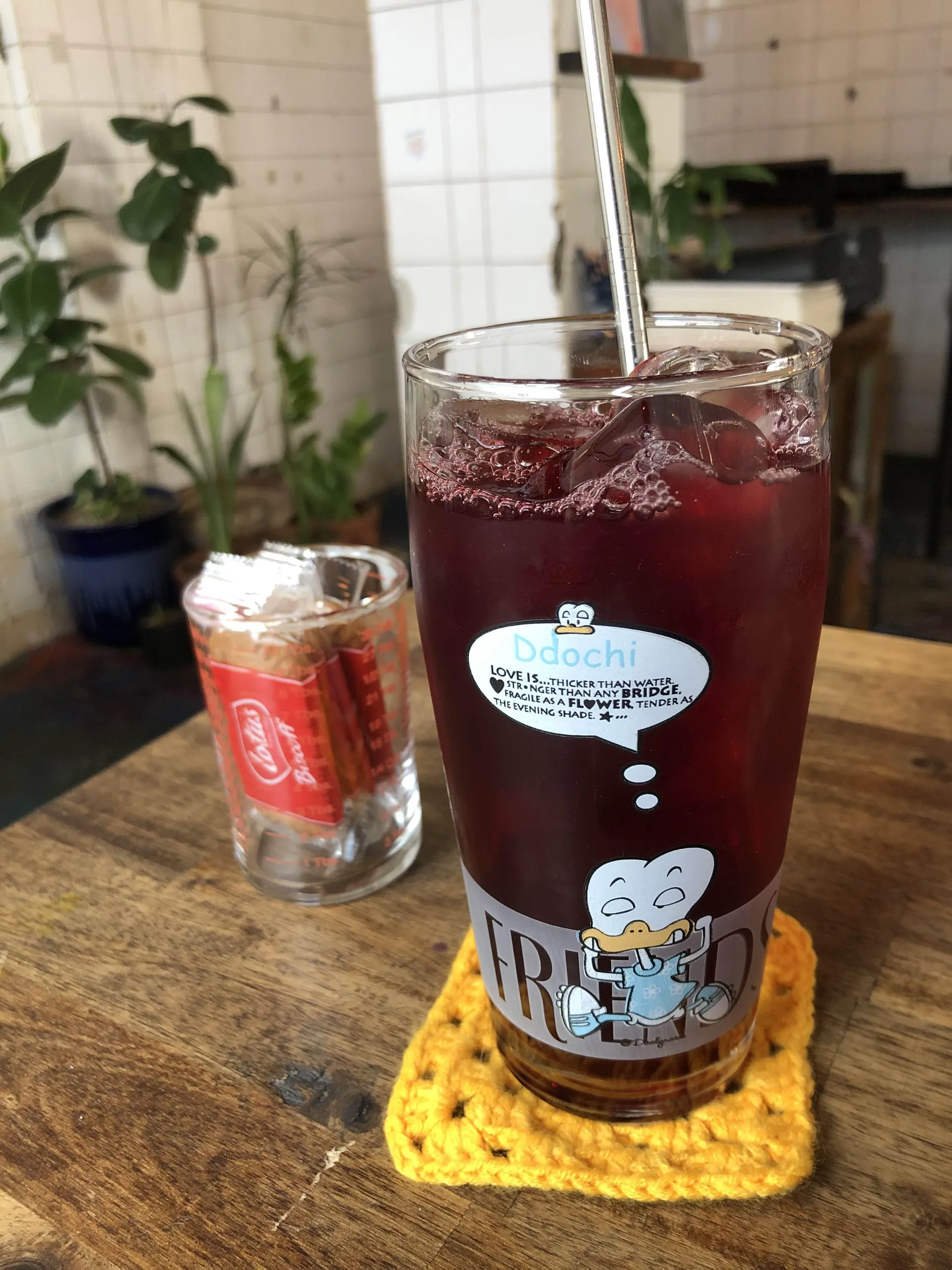 Cafe drink during the firsthand visit.